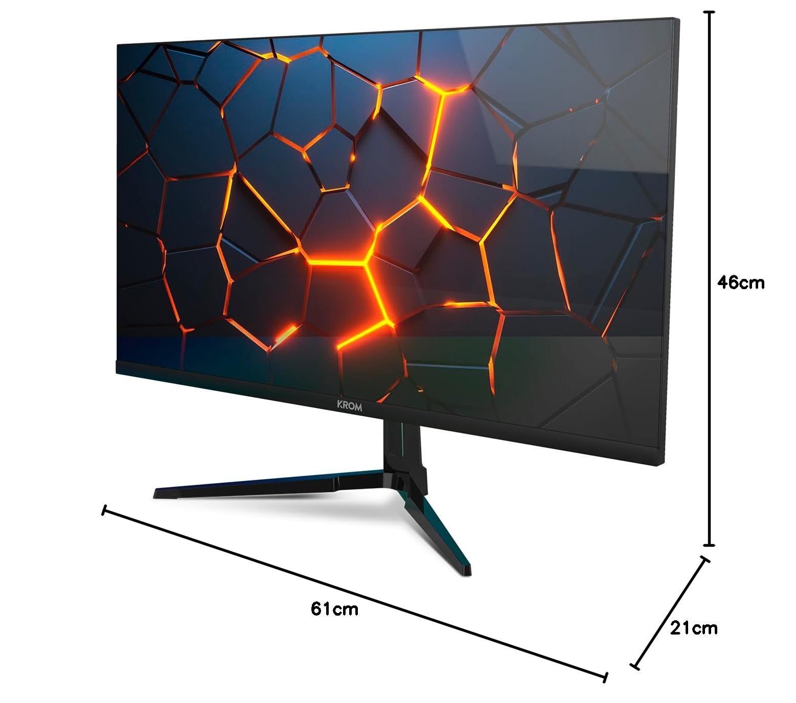 KROM KERTZ - Monitor Gaming 27” RGB 200HZ IPS, 1ms tiempo respuesta, FullHD (1920X1080px), HDR, Freesync G-Sync, Low Blue Light/Flicker Free, HDMI 2.0, Display port 1.4, Negro