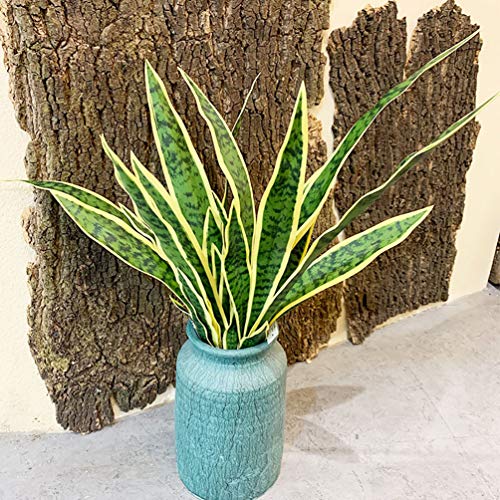 Ollain 4 Pcs Artificial Sansevieria Plants 30 Inch Tall Fake Snake Faux Plant For Indoor And Outdoor Home Garden Office Store Decoration (Yellow Edge) #TOP3