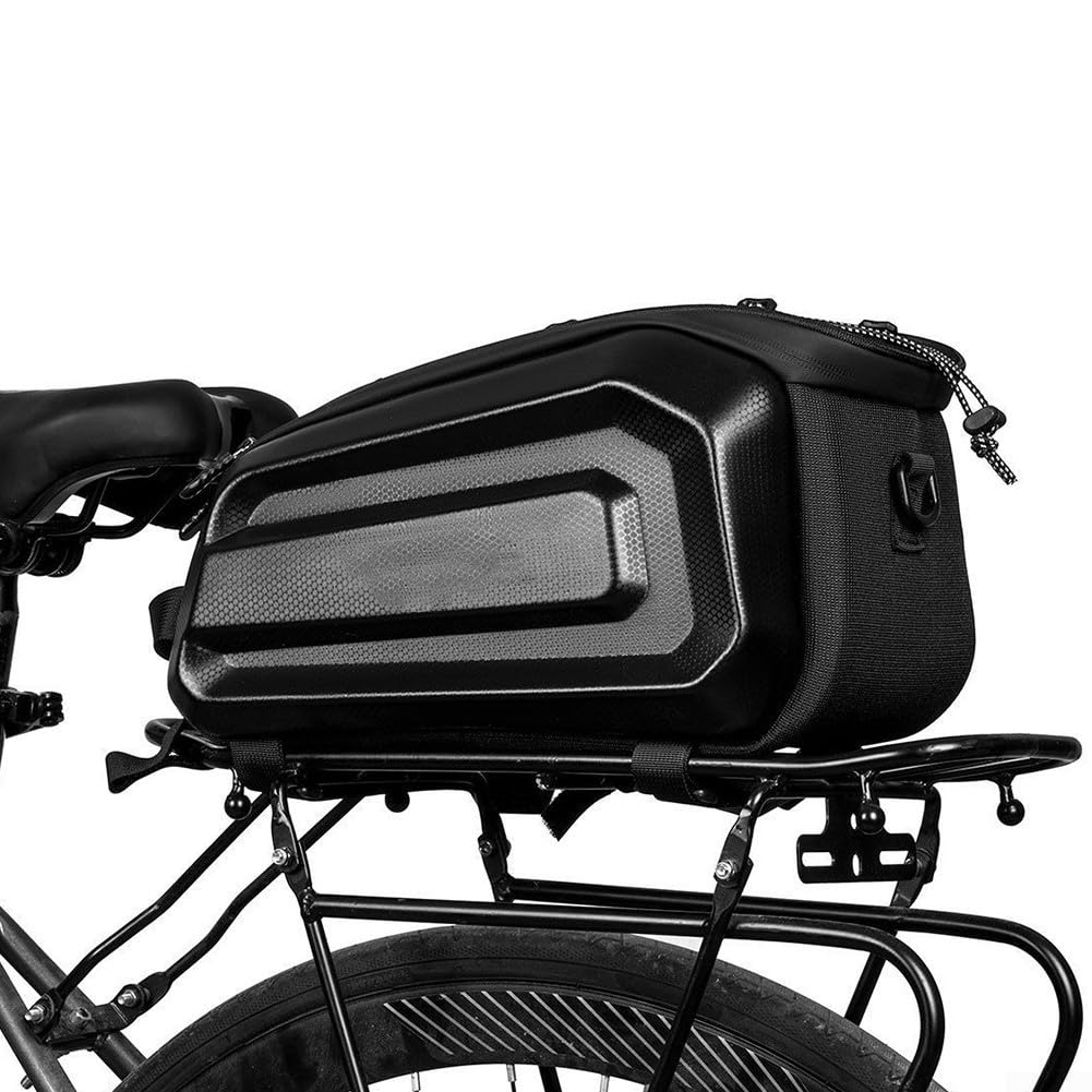 Honseadek Borsa da bicicletta, impermeabile, in pelle | Portaoggetti per ciclismo, doppio scomparto per attrezzi e telefono, design ad attacco rapido con strisce riflettenti