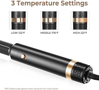 Yitrust 6 in 1 Hair Dryer Brush, Blow Dryer Brushies Ionic Hair Dryer, Oval Hot Air Brush, Hair Curler Straightener Magic Styler Autowrap Air Styler.