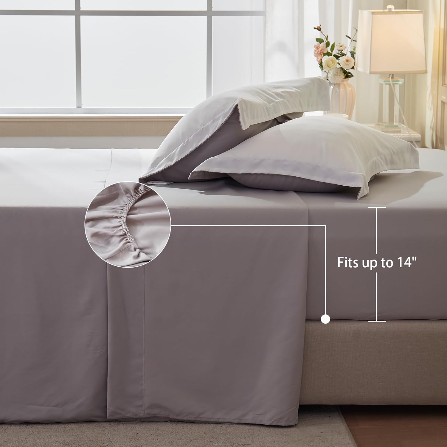 Anluoer King Size Bed in a Bag 7 Pieces, White Comforter Set with Sheets, All Season Bedding Sets with 1 Comforter, 2 Pillow Shams, 2 Pillowcases, 1 Flat Sheet, 1 Fitted Sheet - Image 8