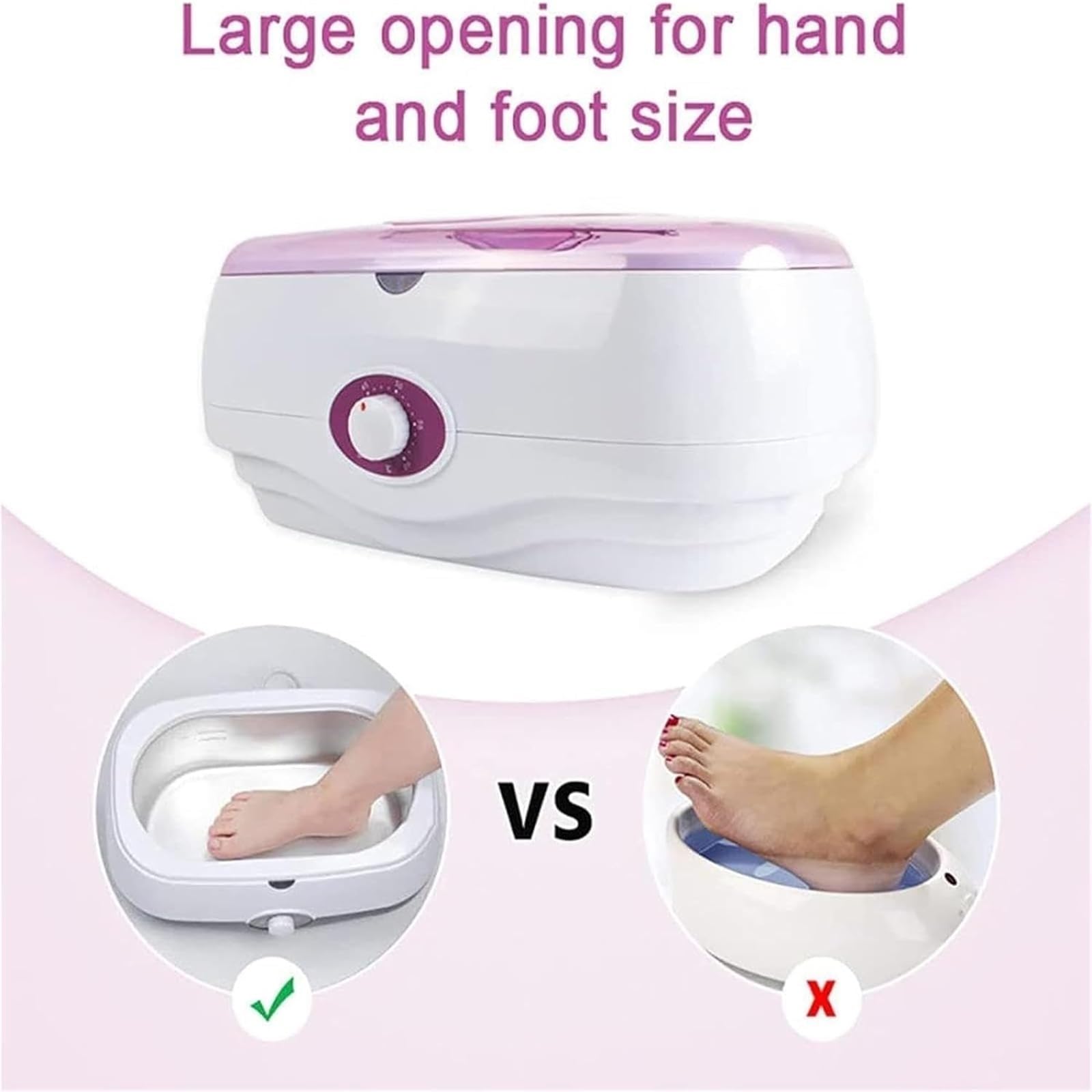 Riscaldatore for bagno di cera di paraffina da 4 litri, paraffina | Macchina for terapia con cera calda for mano, piede, gomito, vaso di cera idratante for la casa e il salone(Pink)