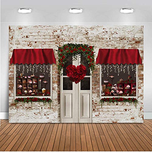 Mocsicka Sweet Shoppe Backdrop for Valentine's Day Photography Red Love