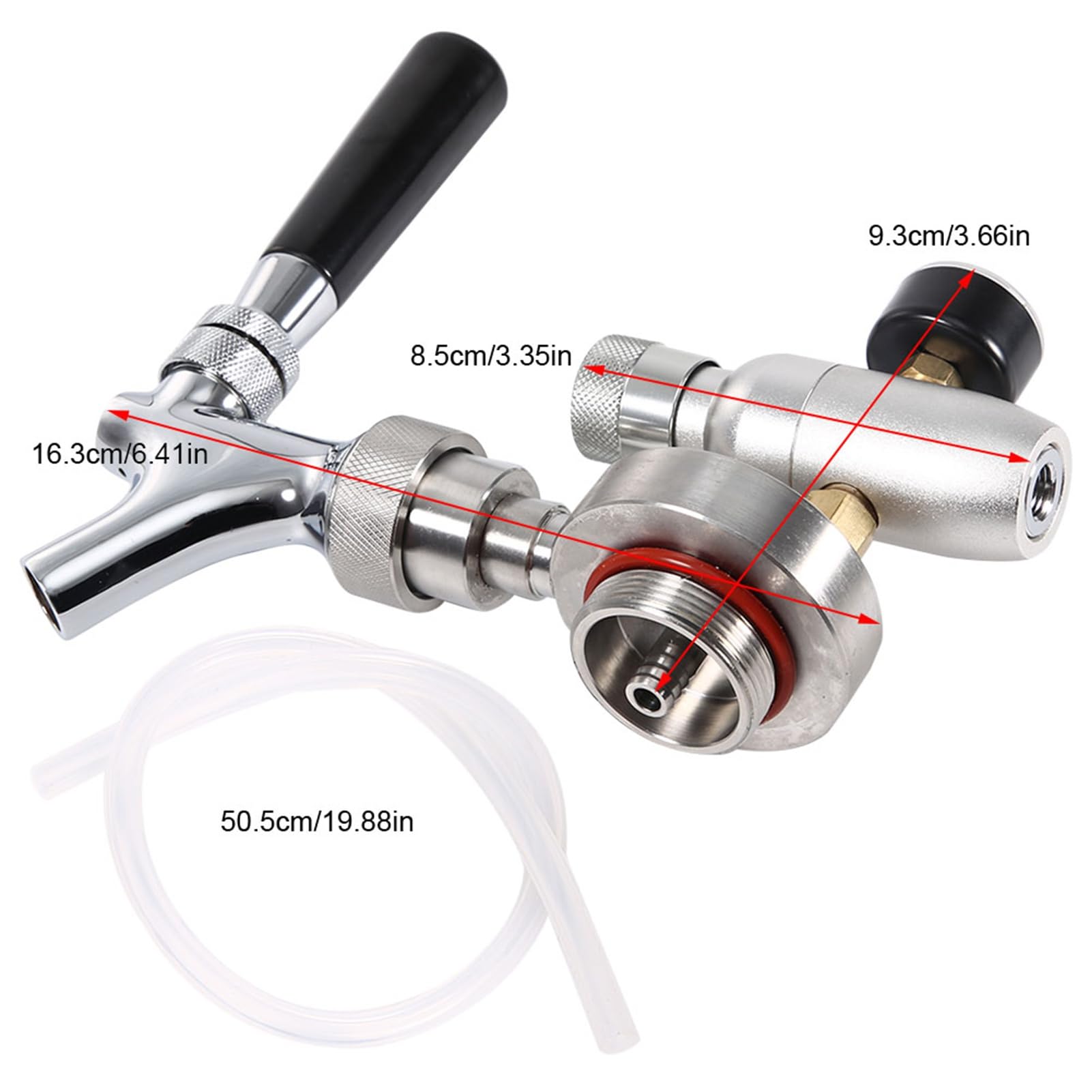 Kit de dispensador de cerveza Mini Keg, grifo de cerveza de acero inoxidable con inyector de CO2, dispensador de toque para 2L / 3.6L / 4L Mini Keg Beer Growler