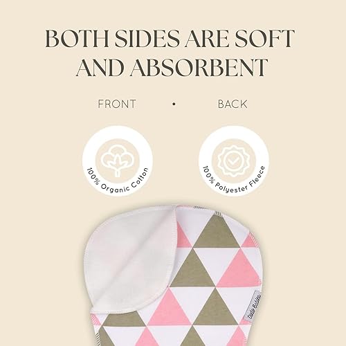 Miniatura 9 de Dodo Babies Paquete de 5 paños para eructos para bebés paños de algodón suaves y absorbentes incluye funda para chupete y 2 clips para chupón