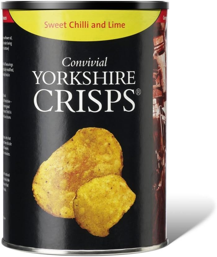 YORKSHIRE CRISPS Sweet Chilli and Lime 1 x 100g Drum (Vegetarian)