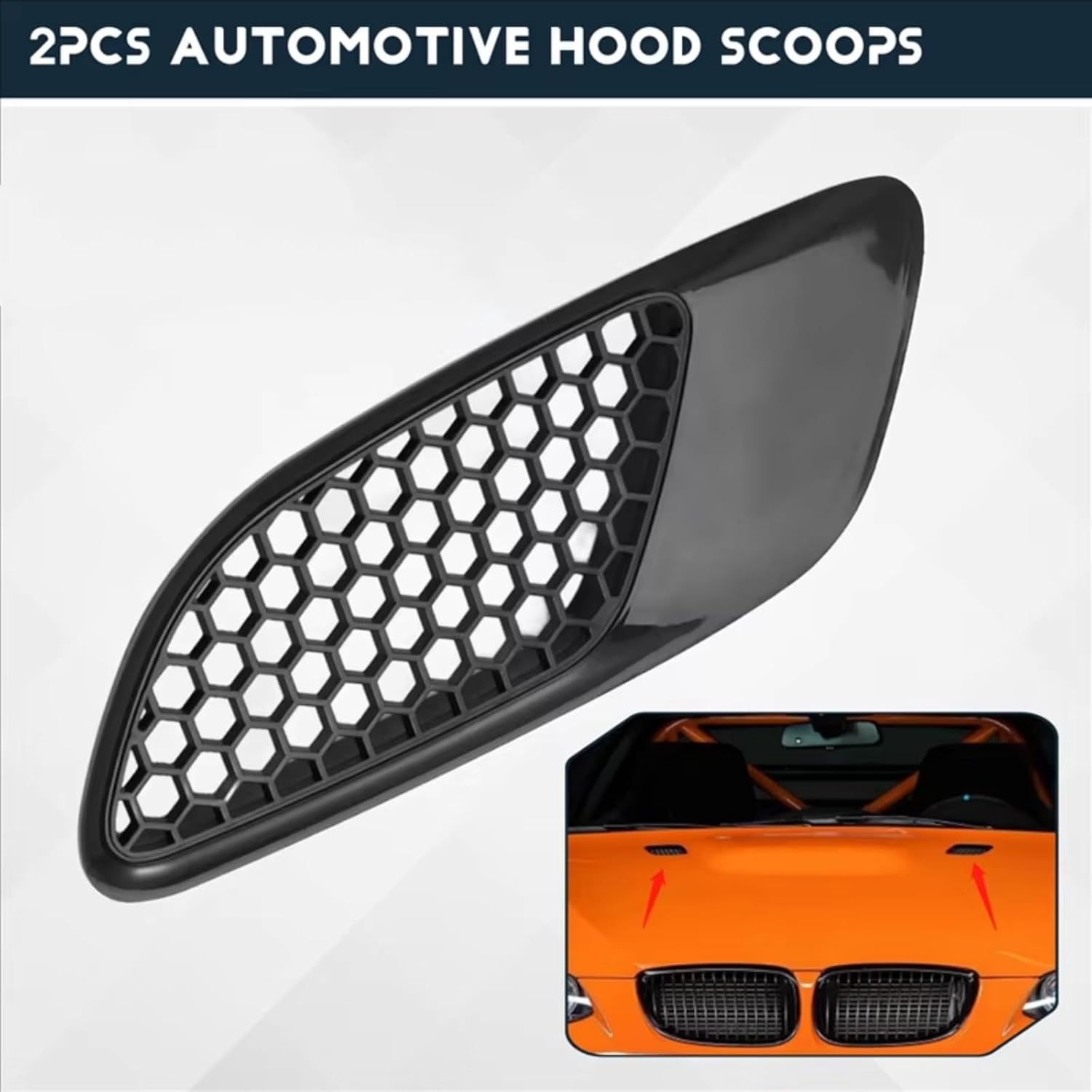 Hood Scoops 2PCS Air Vent Car Front Air Scoop Bonnet Vent Hood Vent Louvers Parts Repairs Compatible with BMW for E90 E91 E92 E93 M3