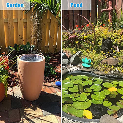Eletorot Vijverfontein op zonne-energie, voor tuin, buiten, met 5 drijvende sproeiers, voor vogels, kleine vijvers, tuindecoratie - Image 7