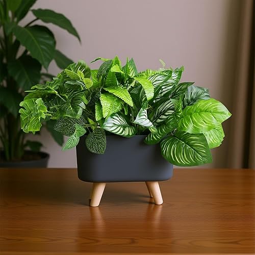 Artificial Green Grass Plants in Rectangular Planter Boxes, Faux Greenery