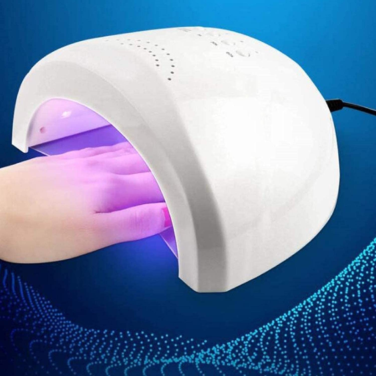 SQUADO® Fornetto Unghie Semipermanente LED per Manicure Pedicure,ASCIUGA SMALTO UV Lampada Unghie Essiccatore Smalto, 48W Sensore di Avvio Automatico con Possibilità di Impostare 3 Timer 5S-30S-60S