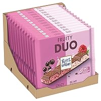 RITTER SPORT Fruity Duo, Doppio Gusto in Unica Barretta Crazy Cassis + Be My Berry