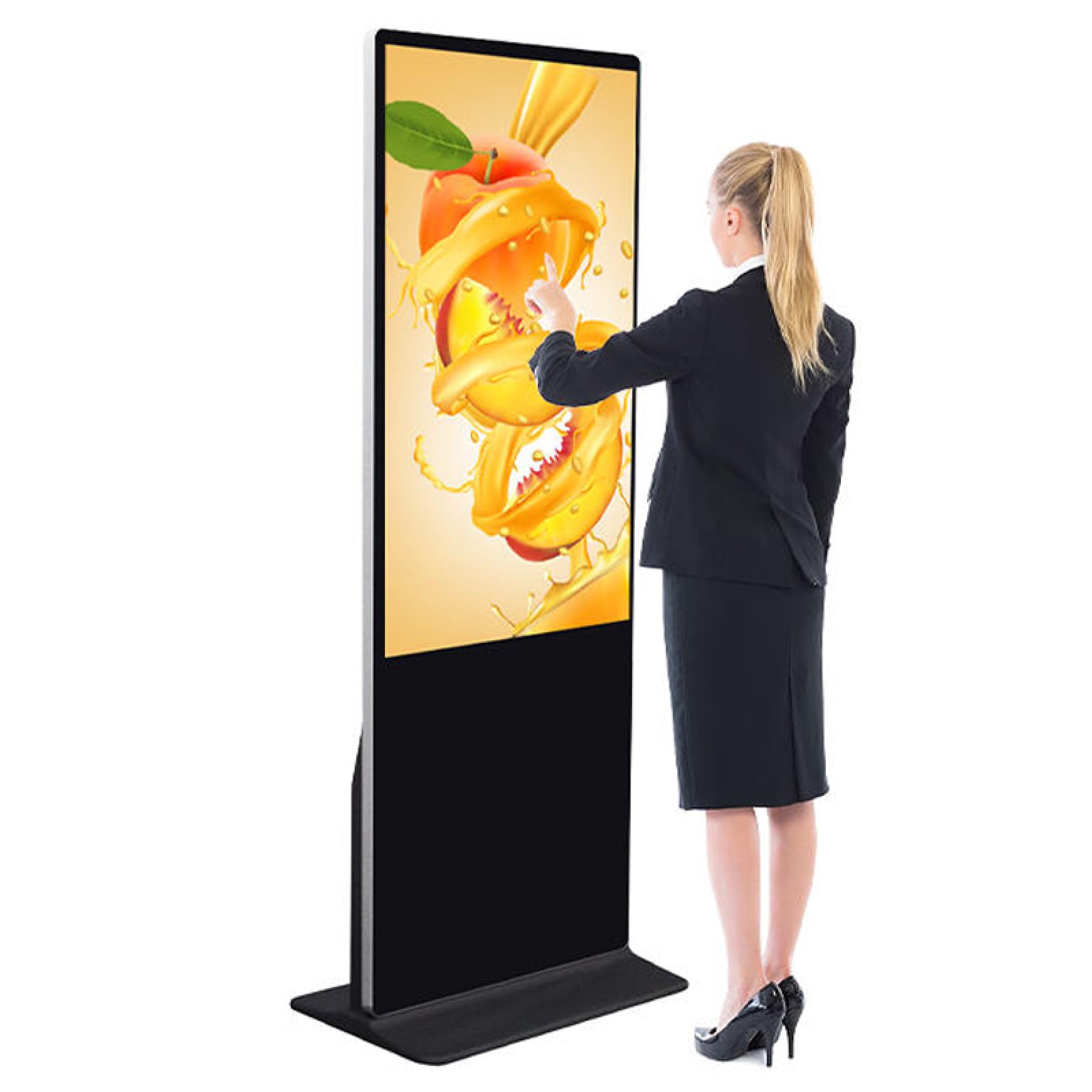 Digital Signage Kiosk - 4k Uhd Lcd Screen - 1920 * 1080 Floor Standing Vertical Poster - With Wifi HDMI/USB Input - Floor Standing Advertising Display Kiosk,55in