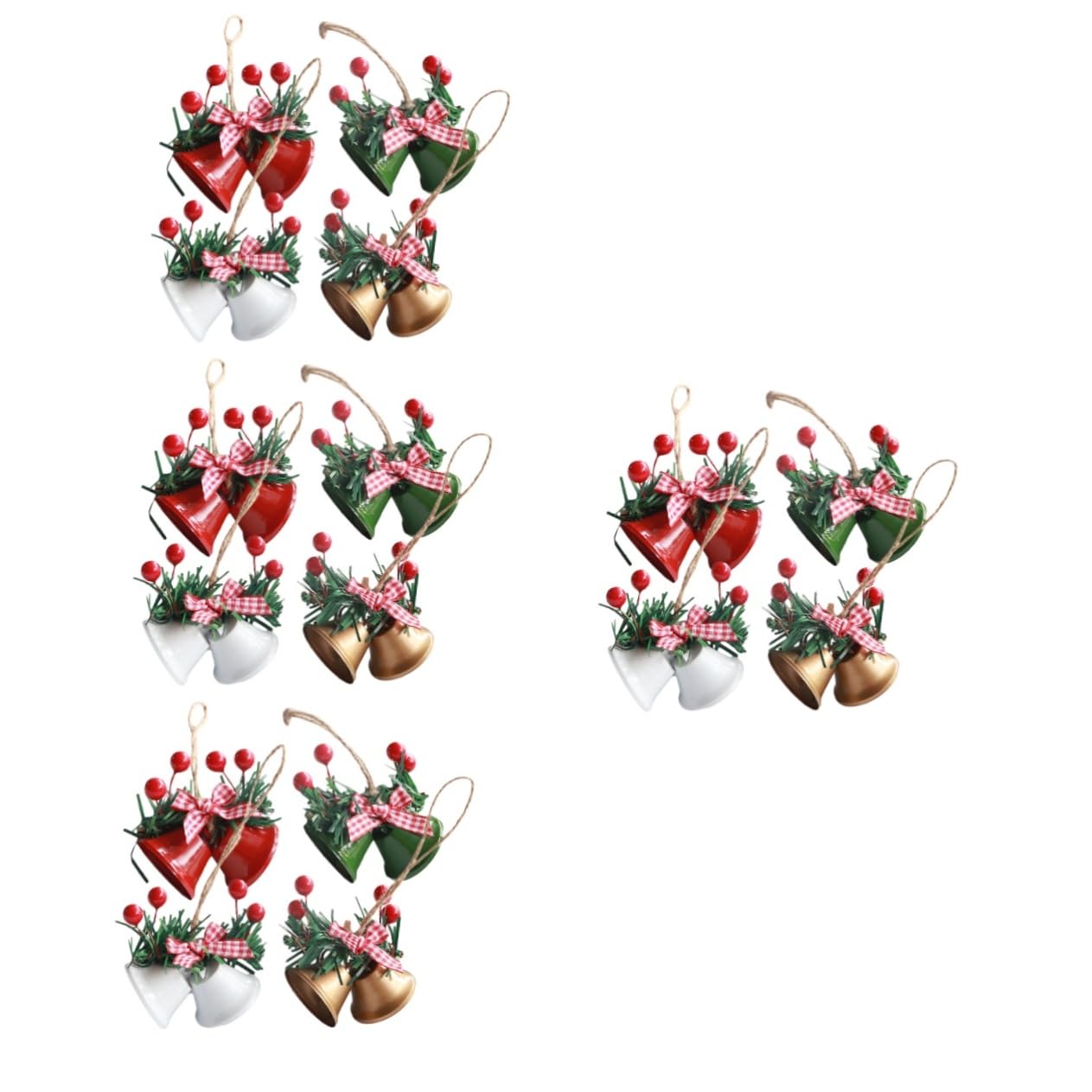 Gatuida 4 Set Decorazioni Natalizie Bellissimi Pendenti Natalizi Addobbi Per L'Albero Di Natale Jingle Bells Decorazione Per Albero Di Natale Campana Per Feste Ornamento Per 4 pezzi * 4