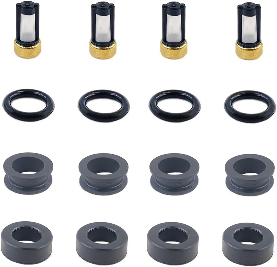 4X Fuel Injector Seals O-Rings Repair Service Kit 195500-3920 Suitable for 2002-2005 Subaru Impreza WRX 2.0L FJ857 16611-AA521