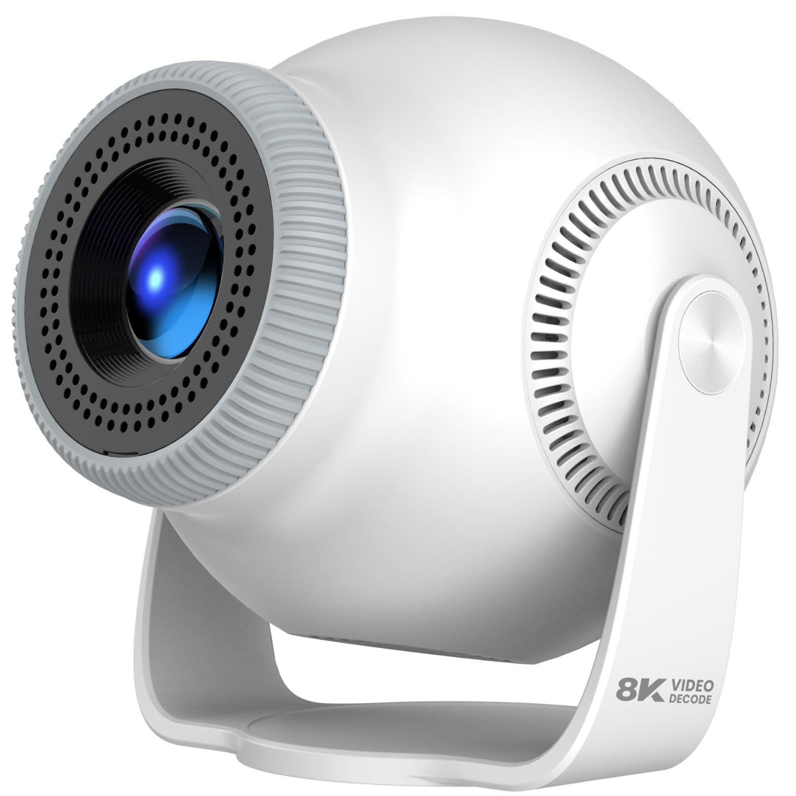 Mini proyector inteligente, decodificación 1080P/4K/8K, WiFi 6, Bluetooth 5.4, soporte giratorio de 270°, Keystone vertical automático, blanco, para dormitorio, cine en casa, juegos