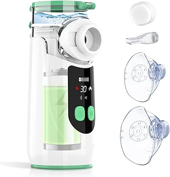 Portable Silent Aerosol, Rechargeable Aerosol Machine for Adults and Children, Ultrasonic Aerosol with 2 Masks and Snorkel (New Version 2025)