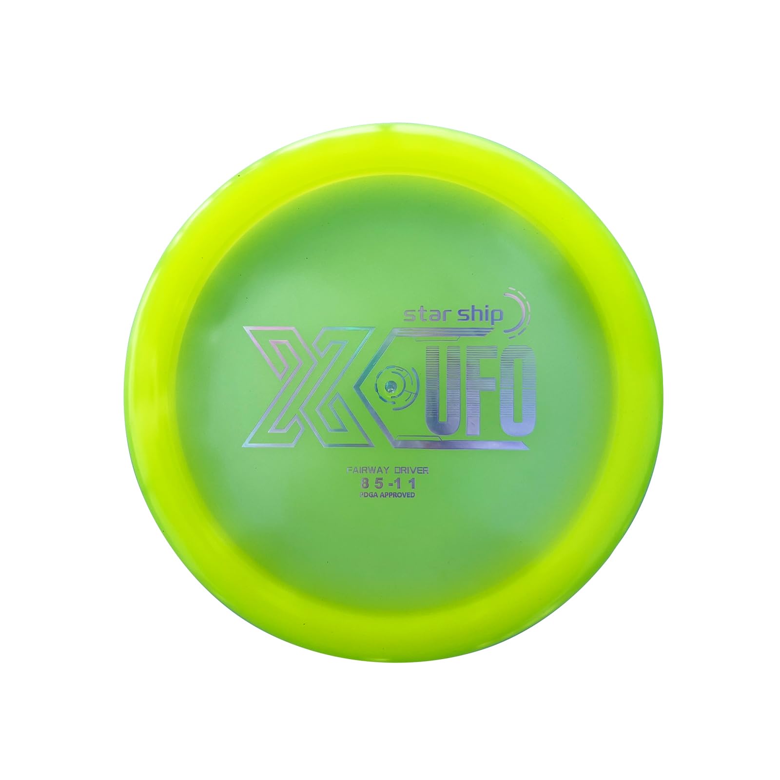 XUFO Star Ship Professional Disc Golf Fairway Driver - High-Visibility Durable Disc, PDGA Approved, Ideal for Beginners to Advanced Players, 8/5/-1/1 Flight Ratings, Perfect for Disc Golf Course Games
