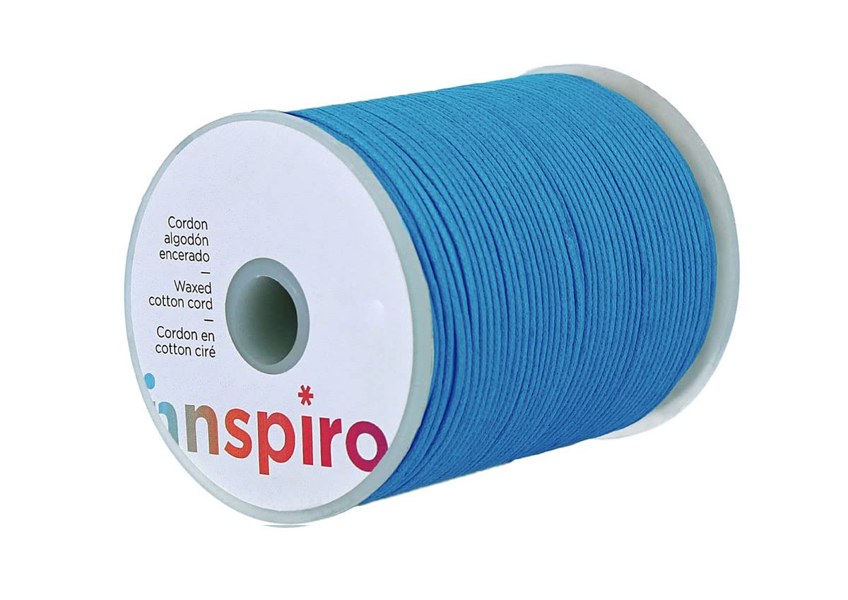 INNSPIRO Turquoise Fine Waxed Cotton Cord, 2 mm, 100 m.