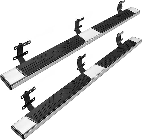 Miniatura 9 de PZ Estribos de 6 pulgadas para Dodge Ram 1500 Crew Cab 2019-2025, nuevo estilo de carrocería, aleación de aluminio negro, escalón lateral Nerf Bar