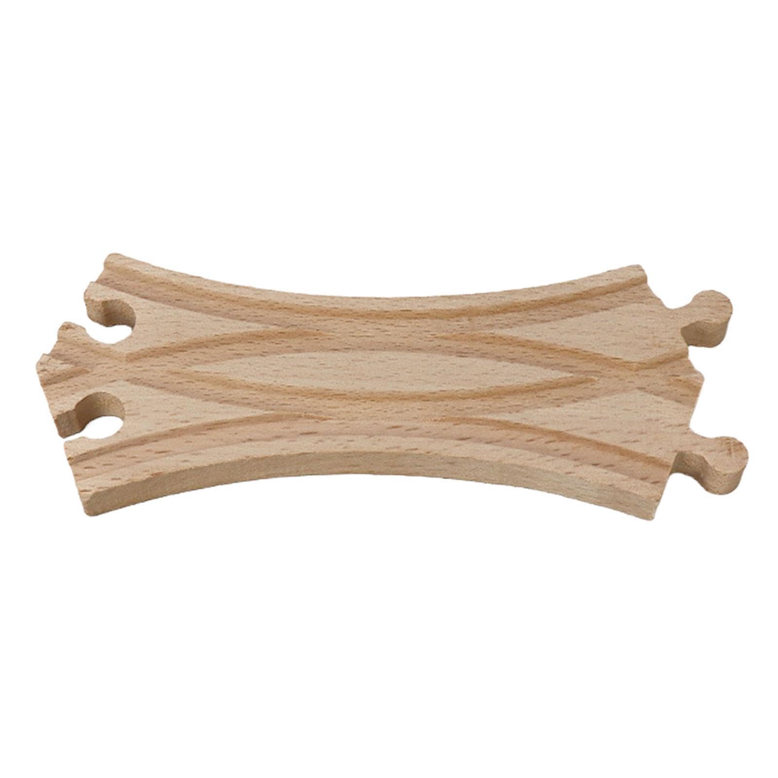 KIXZSAZ Expansion Train Track Adapter Vehicles Toy Encourages for Creative Building While Ensuring Reliable Play Experience Wooden Train Track Portable Tracks, Wood Color, 17.8x7.3x1.2cm