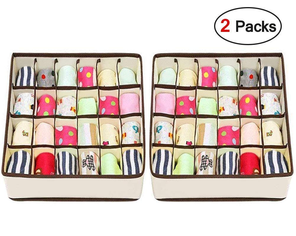 Joyoldelf Sock Drawer Organizer Divider 2 Packs Underwear