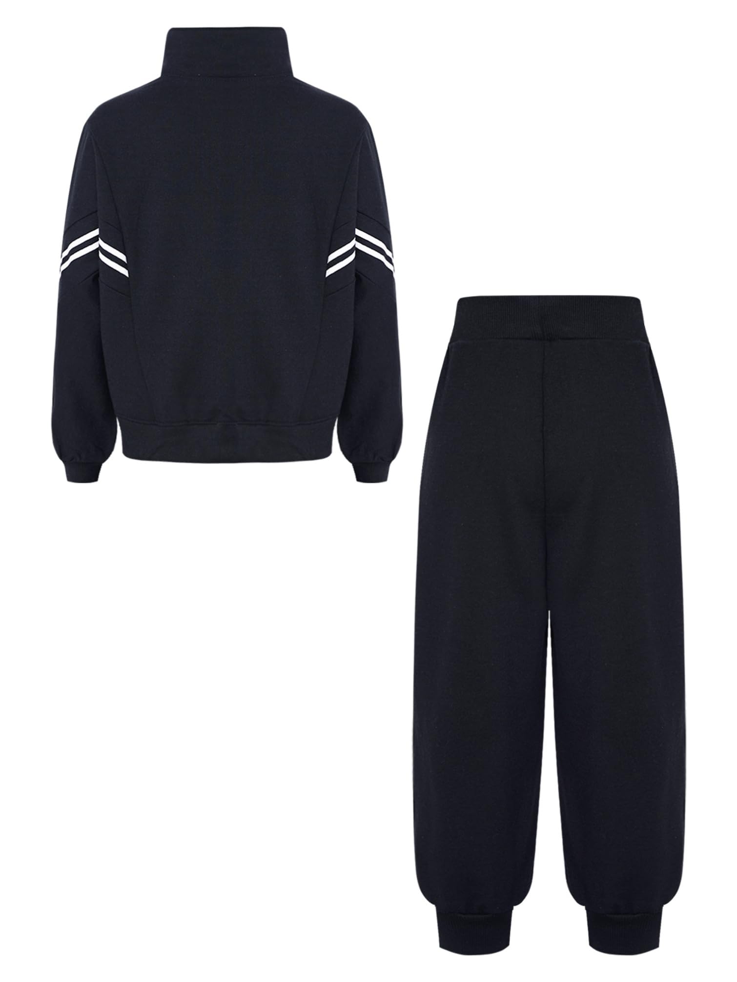 TiaoBug Chłopięcy dres treningowy, długa bluza i spodnie, spodnie do biegania, spodnie treningowe, regularny krój, dwuczęściowy strój sportowy