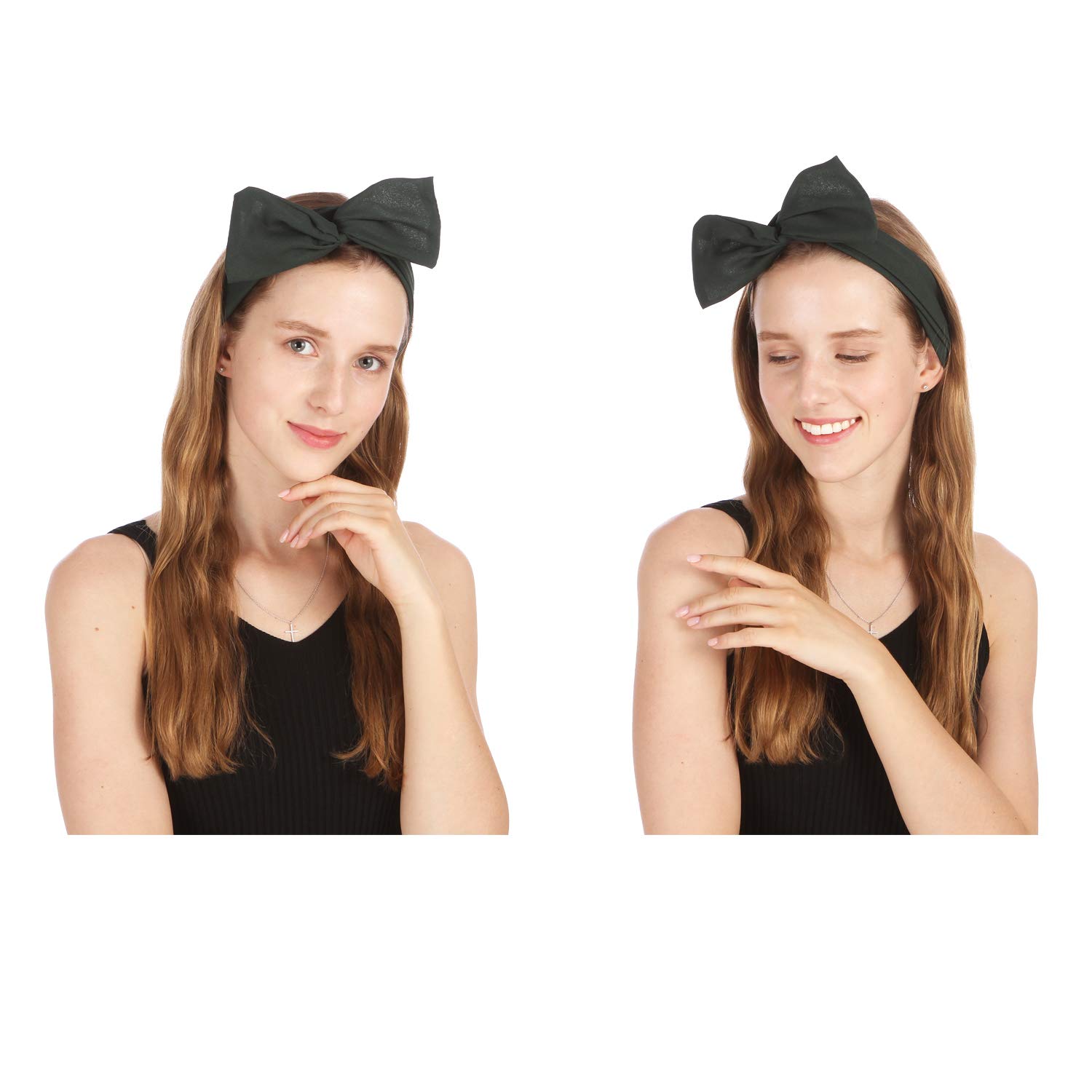 Sea Team Twist Bow Wired Headbands Scarf Wrap Hair Accessory Hairband (8 Packs)