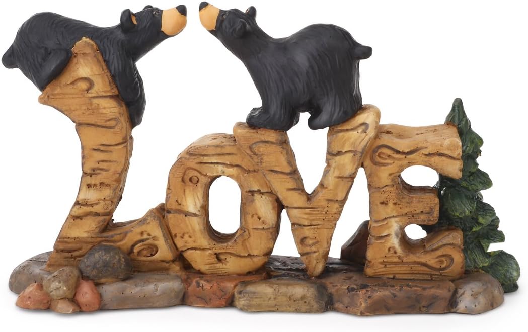 DEMDACO Love Bears Black Bear 3.5 x 6 Hand-cast Resin Figurine Sculpture