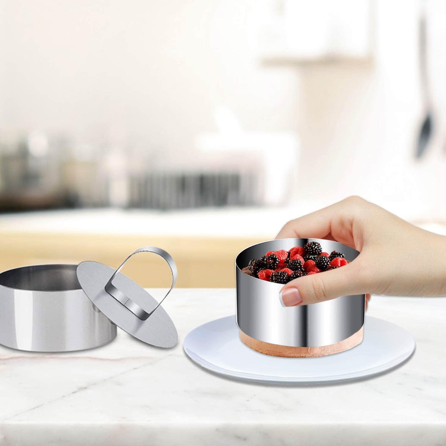 Coppapaste In Acciaio Inox - 8 Pezzi Con Coperchi Per Dolci E Biscotti - Foto 7