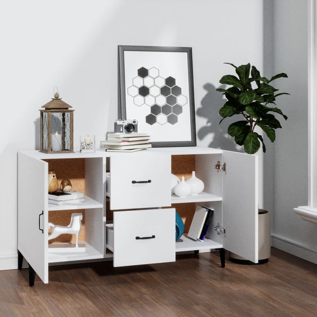 Credenza,Mobiletto Multiuso Madie moderne soggiorno Con scomparti Per Sala da Pranzo Salotto Corridoio Cucina Bianca 100x36x60 cm in Legno Multistrato