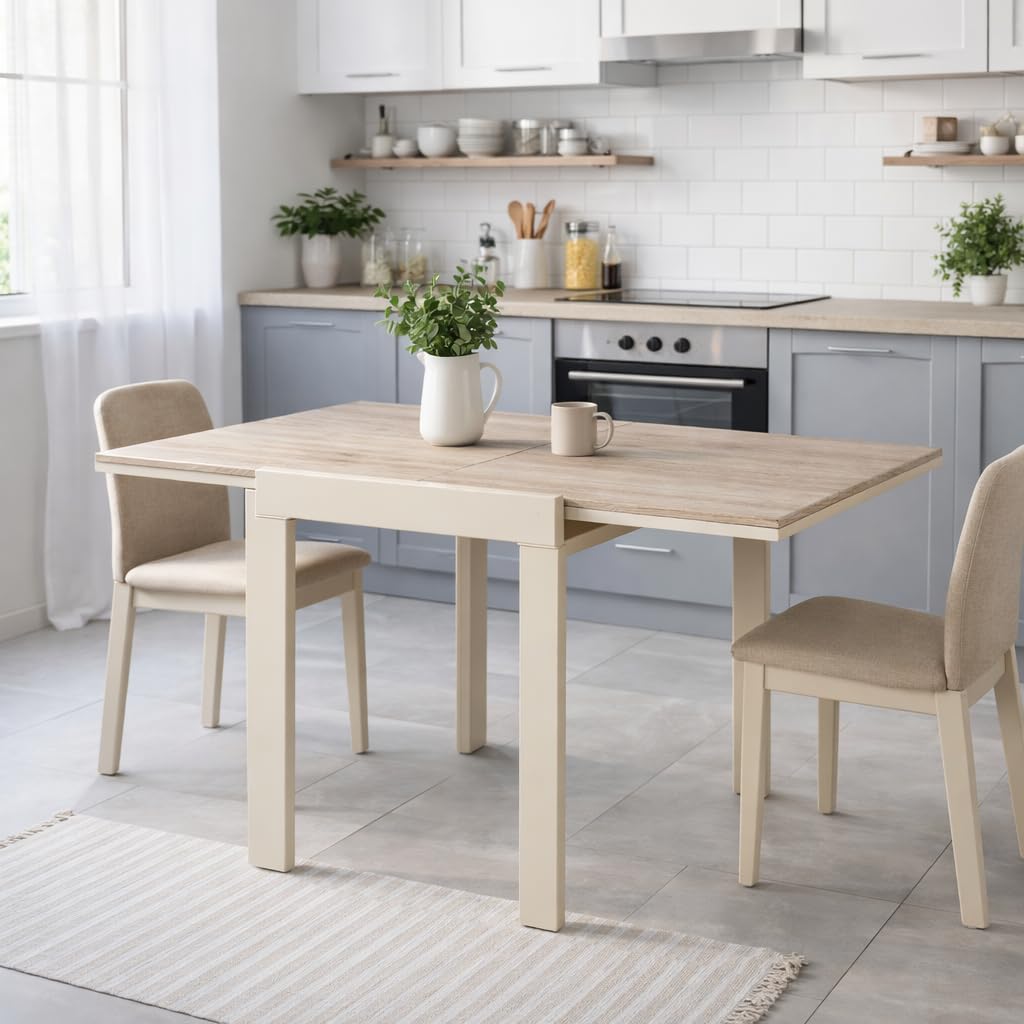 yelloo SANREMO Tavolo Bar Cucina Colore BEIGE 70x70 Allungabile 140 cm Tavolino Mod. SANREMO