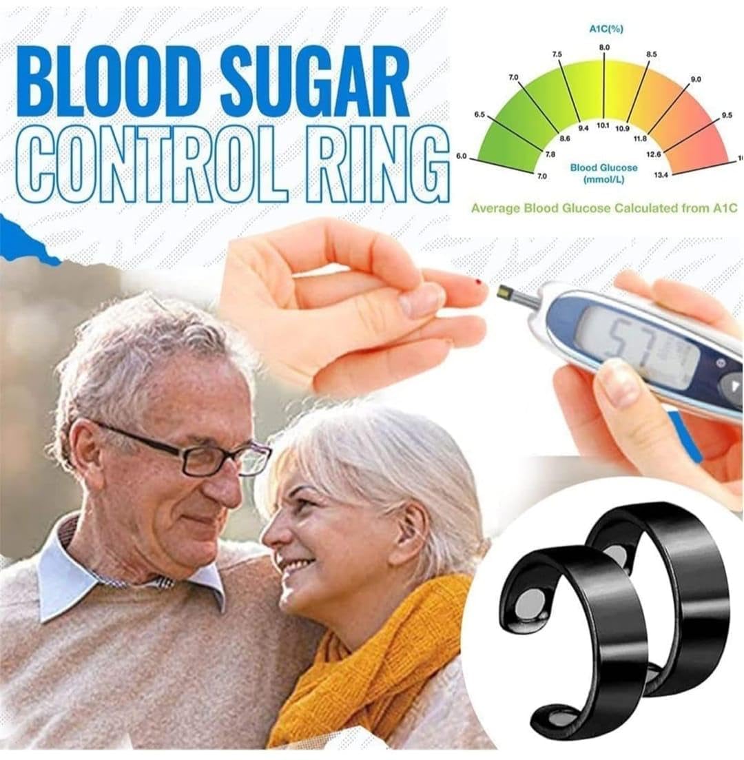 AGLAUROS Magnetic Therapy Blood Sugar Control Ring | Adjustable Health Ring for Men & Women | Lymphatic Detox, Arthritis & Joint Pain Relief | Medical Grade ABS + Magnet (Black) - Image 9 thumbnail