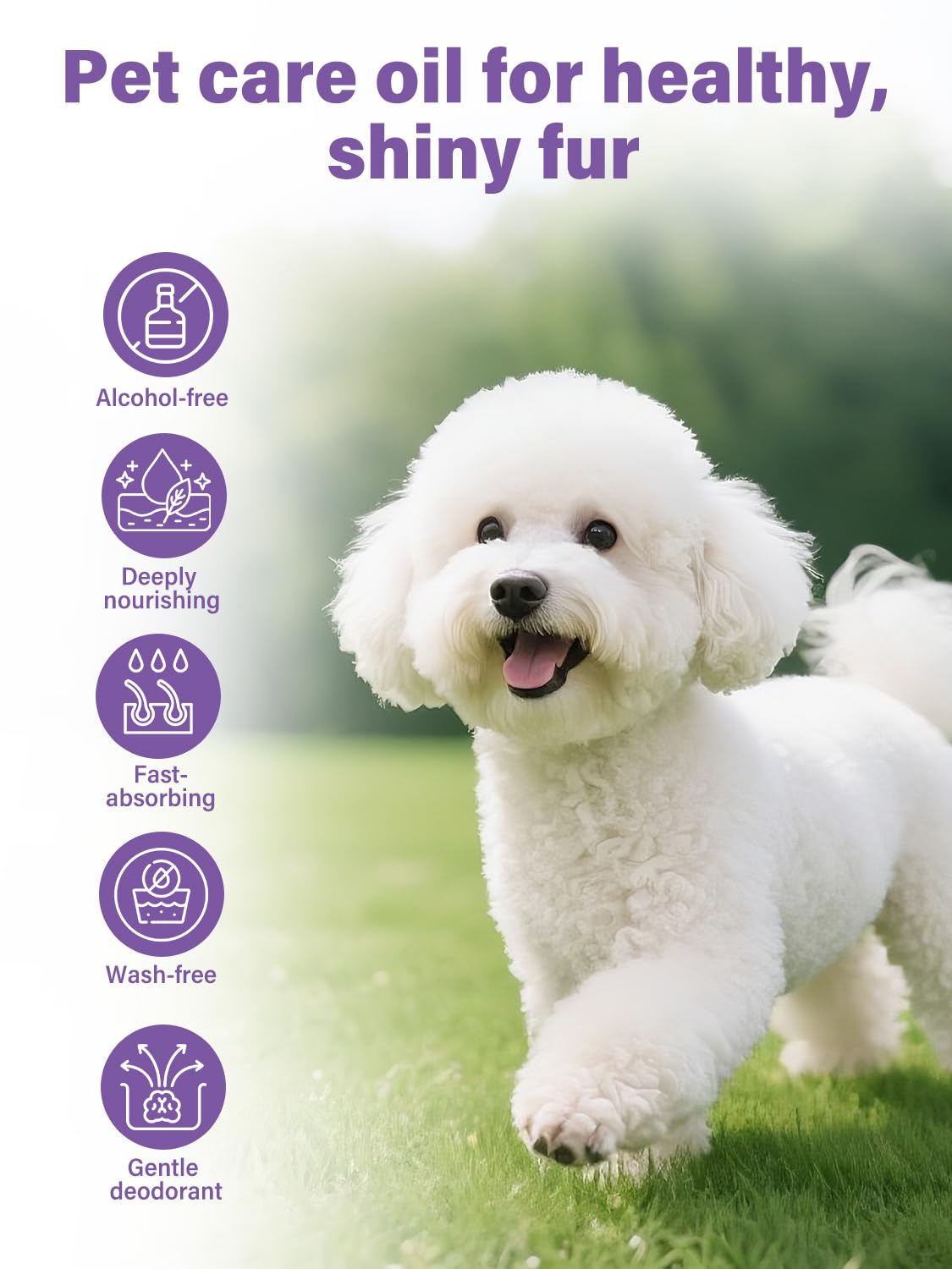 UNEK Pet Fur & Coat Oil for Dogs & Cats - Leave-In Detangling Oil, Anti-Knot, Nourishing & Adds Shine, Lavender Scent, 30ml - Image 2