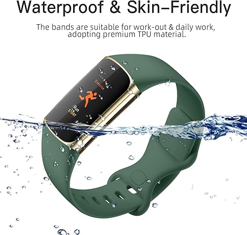 Miniatura 4 de Maledan Correa deportiva compatible con Fitbit Charge 5Charge 6 bandas para mujeres y hombres, correa de repuesto suave e impermeable para Fitbit