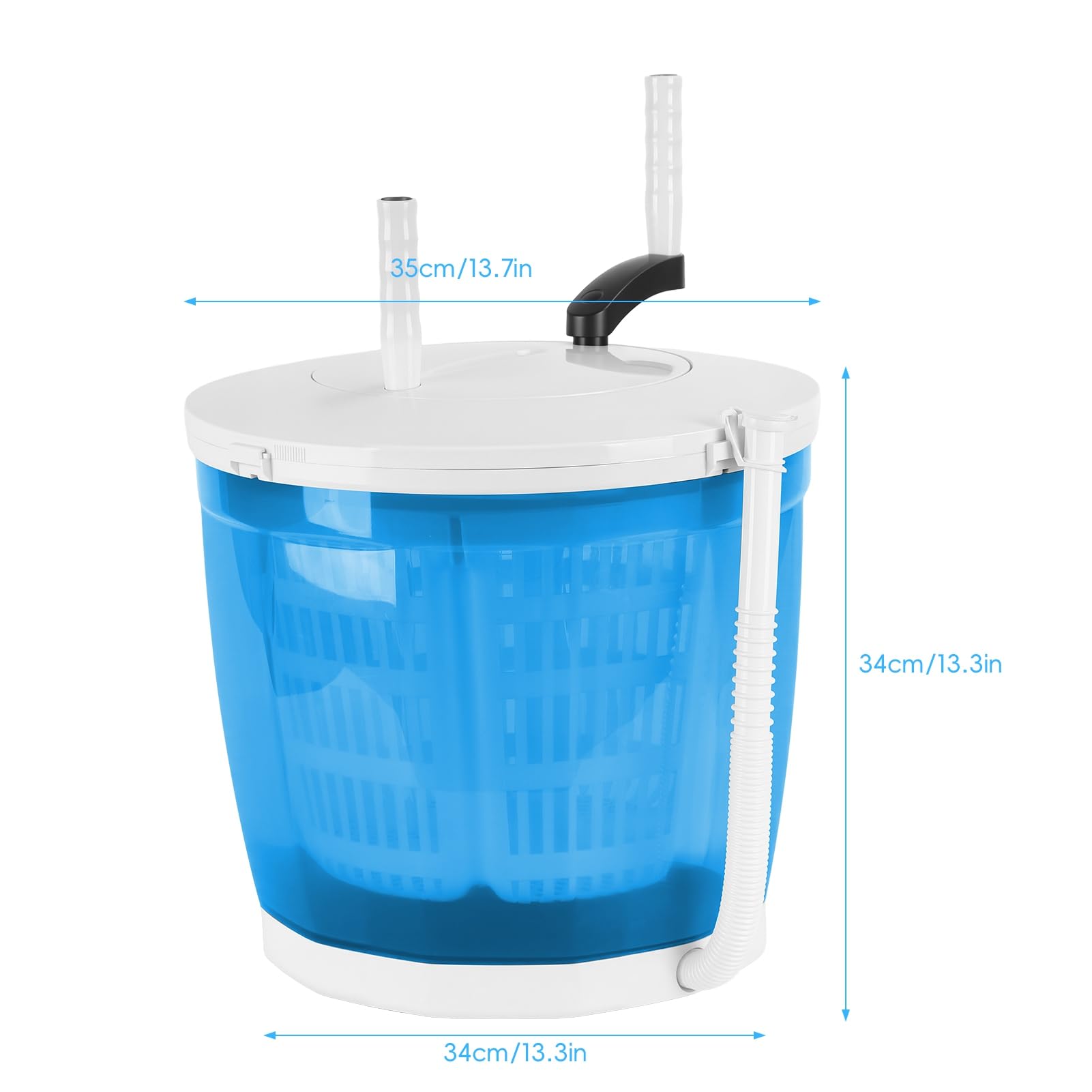 Lavatrice manuale 2 in 1, 2 kg, portatile, con centrifuga, mini lavatrice non elettrica con base a ventosa, per campeggio, dormitori, viaggi e piccoli vestiti, blu cielo