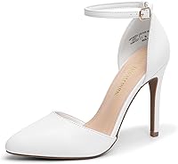 DREAMPAIRS Women's OPPOINTED-LACEY Pointed Toe Ankle Strap 4" Stiletto Pumps - Chic Wedding Dress Heels