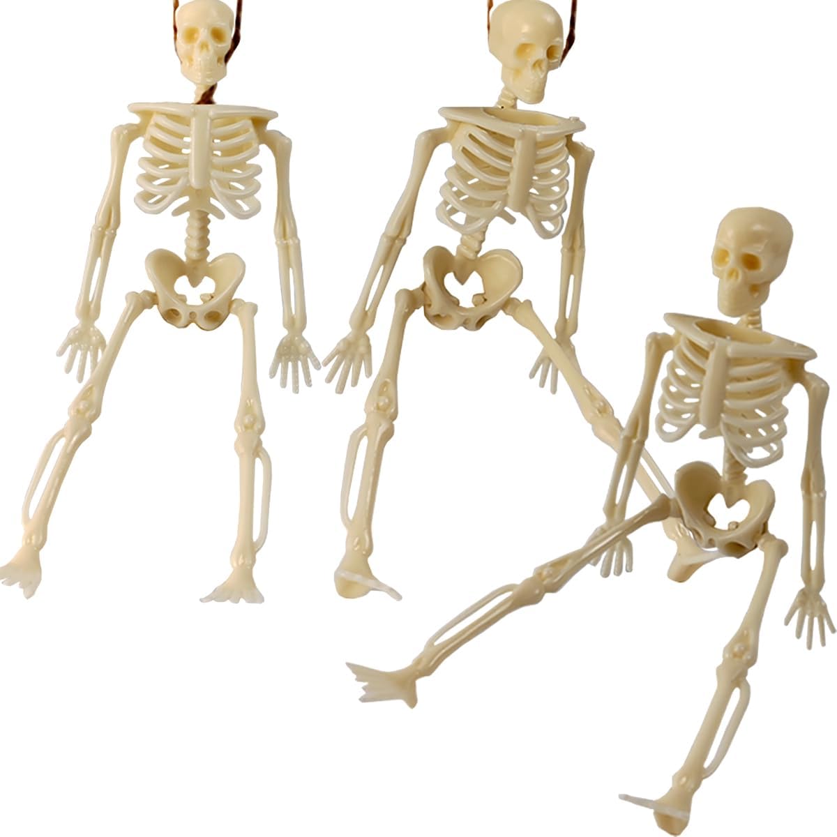 GXXMEI 20PCS 6 Inch Mini Skeleton Figurines, Small Skeletons Halloween Decorations for Craft Haunted House Accessories Party Favors (20) image 3