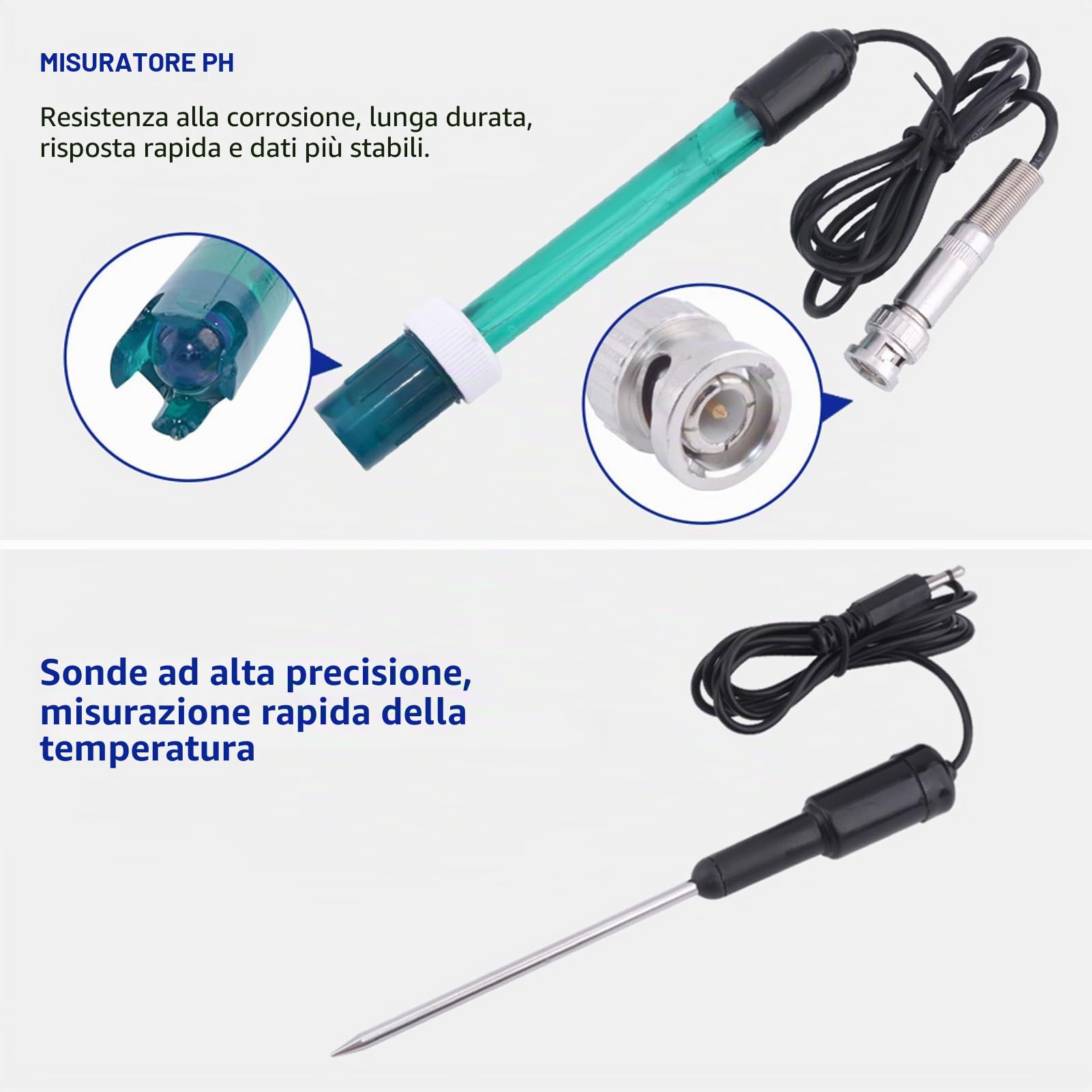 Misuratore di PH da Banco, PHmetro da Laboratorio Automatico Tester di PH Digitale per Acquario Piscina (Spina UE 230V)