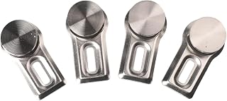 FABULETTA Heavy Duty Zinc Alloy Glass Mirror Holder with Brushed Finish Waterproof Rust Resistant Design for Mounting Mirrors Glass Pictures Acrylic Panels Paintings Splash Guards 4 Pack