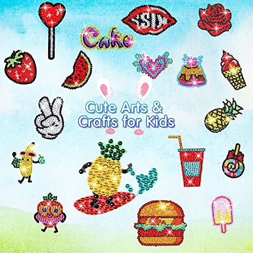 Zonon 36 Pieces Diamond Painting Stickers, Gem Diamond Painting Kits For Kids Create Your Own Painting Craft Cute Diy Diamond Craft Kit For Girls Boys #TOP6