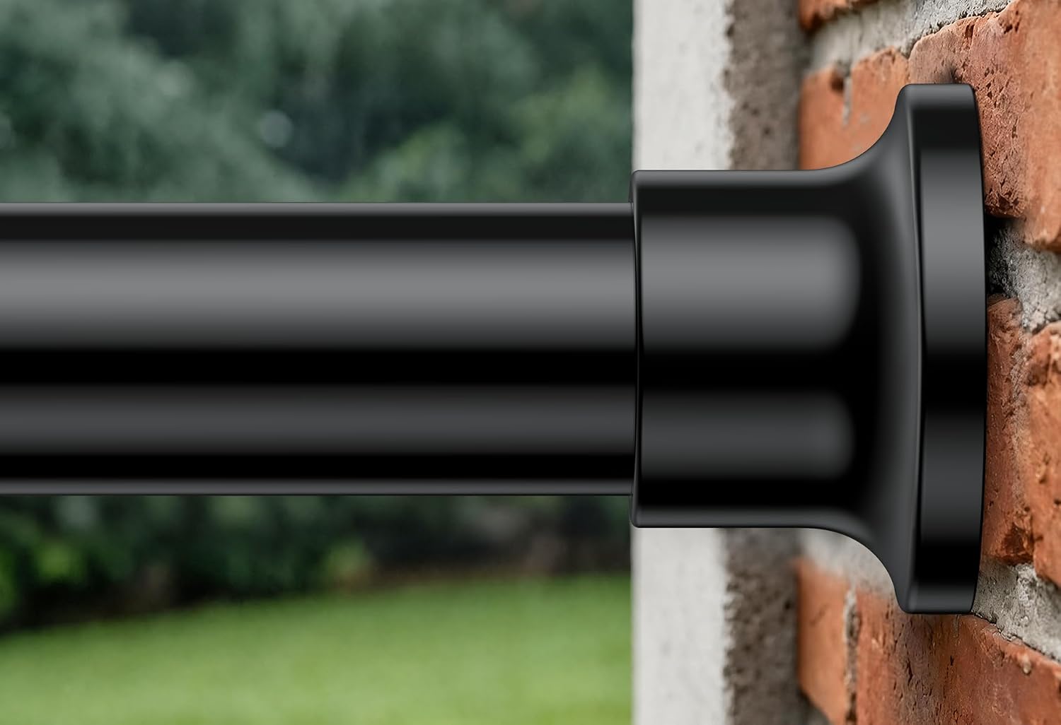 BSLXLSX Tension Curtain Rod 28-84 Inch(2.3-7ft),No Drill,1" Diameter,Black | Adjustable‑Length, Firmly Fixed, No Slip,For Windows, Bathrooms, Hallways and Room Division,Also Works As Shower Curtain Rod