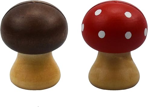 Wood Memo Holder Stand Suitable for Single Photo Picture Note Cute Mushroom Card Holder Office Home Decoration Brown and Red 2 Packs