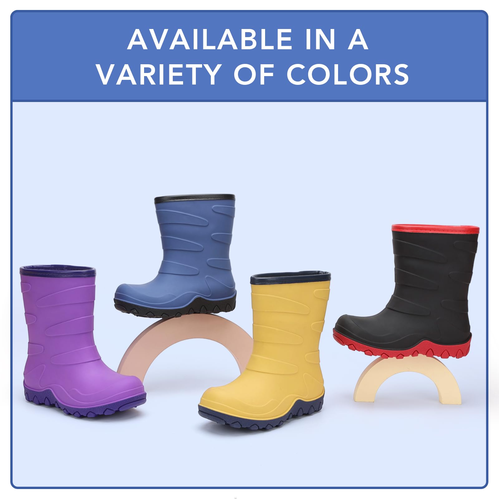 FUNCOO PLUS Botas de lluvia de invierno para niños, botas de nieve cálidas aisladas, botas de barro impermeables para niños y niñas, niños pequeños/niños grandes