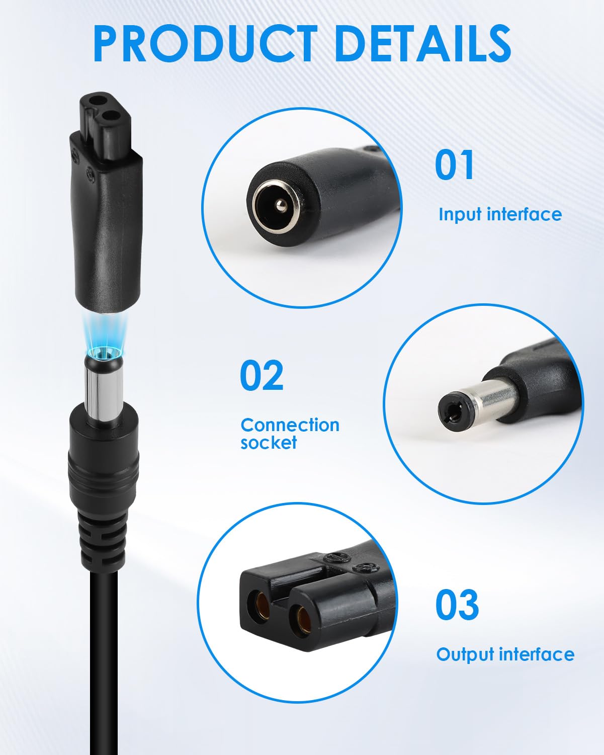 Caricabatterie da rasoio 5 V universale Kit adattatore di alimentazione multiuso con 7 punte connettori compatibili con la maggior parte delle marche Adatto anche per l'audio Lampada da scrivania