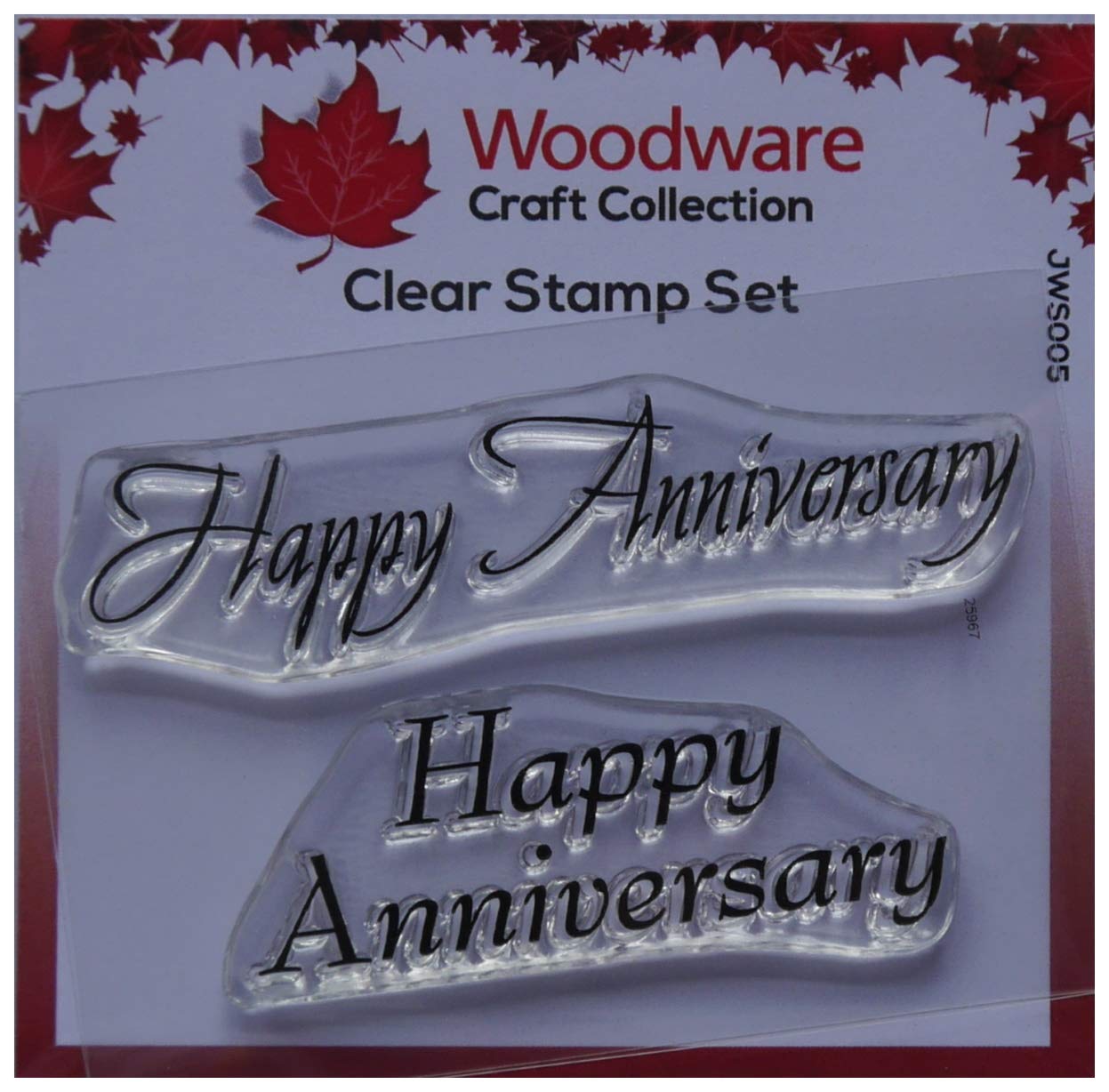 WoodwareClear Magic Minis Just Words-Happy Anniversary, 9 x 7 cm Approx