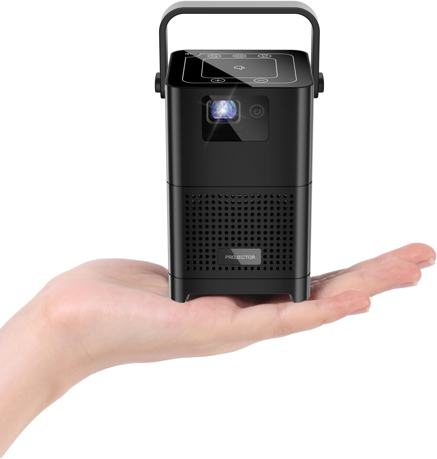 Smart Cube Pro S20 Premium Projector, Portable Video Projector, 4K compatible, Wireless, Android, Touch pad, Dual Wifi, Bluetooth 5, HDMI, USB, 3hrs working, Gray