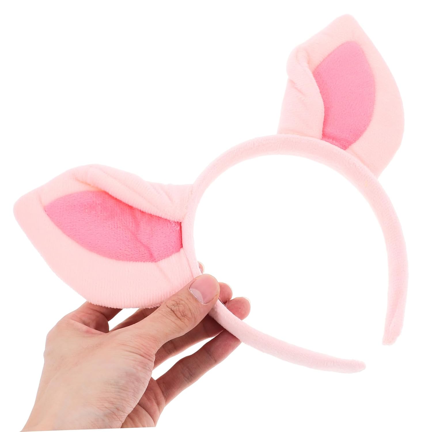 TEHAUX Ear headband, Halloween animal role play, pink puppy ears headdress, costume performance props, pink
