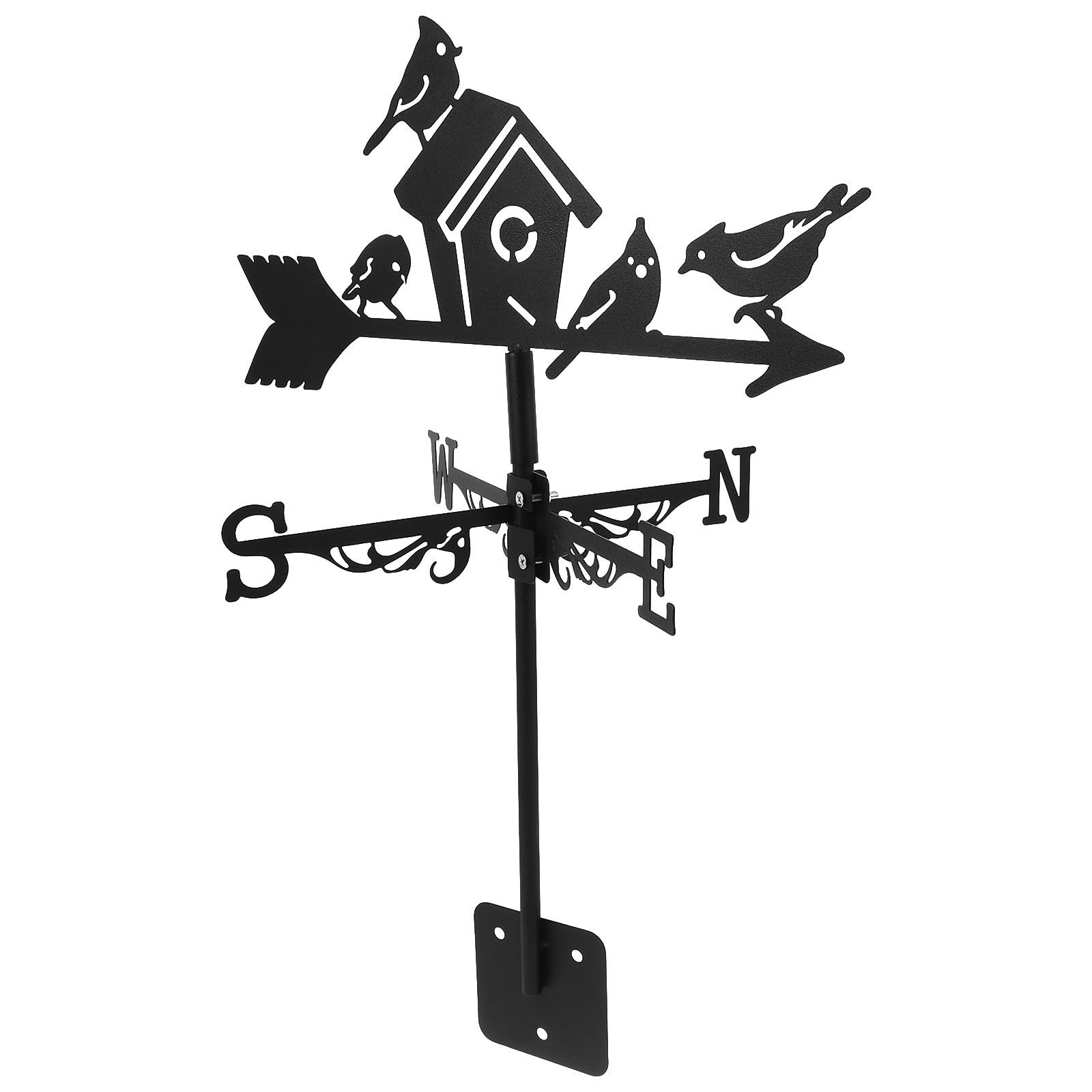 Cabilock 4 Pièces Girouette Décorative Nichoir en Fer Noir, Indicateur
