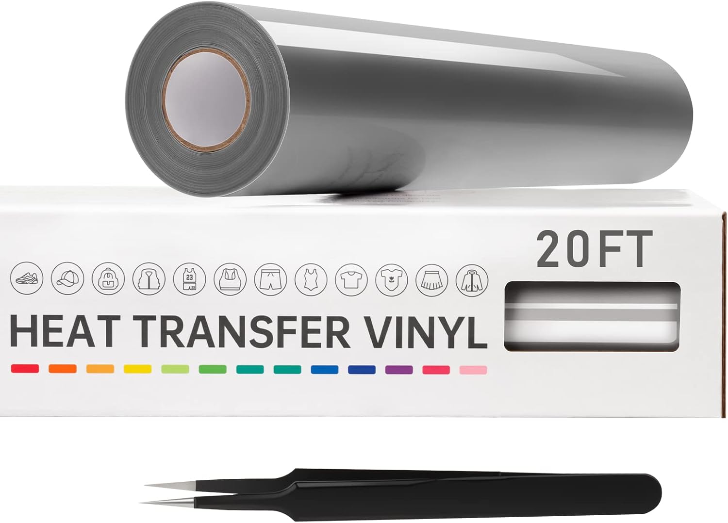 VinylRus Heat Transfer Vinyl12” x 20ft Silver Iron on