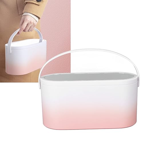 Miniatura 8 de Organizador de maquillaje de viaje con espejo, organizador portátil de cosméticos de viaje con luz LED, estuche de almacenamiento de maquillaje